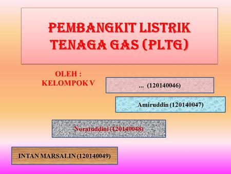 Pembangkit Listrik Tenaga Gas (PLTG)