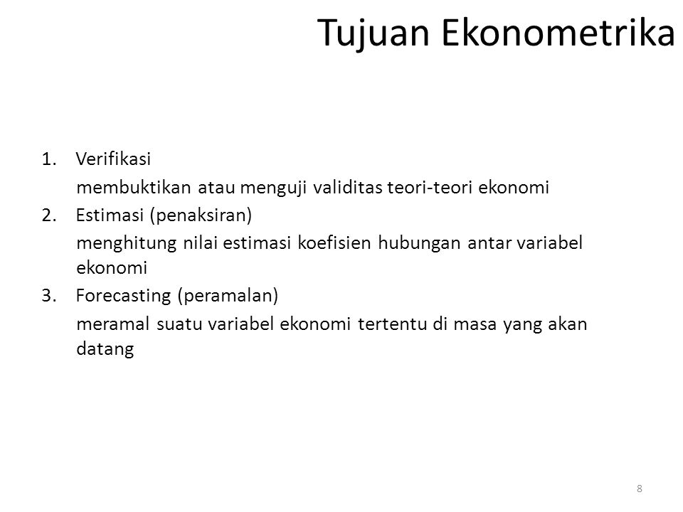 EKONOMETRIKA TERAPAN (Pertemuan #1) - ppt download