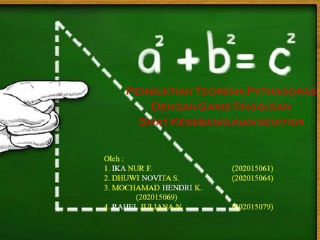 Pembuktian Teorema Pythagoras Dengan Garis Tinggi dan