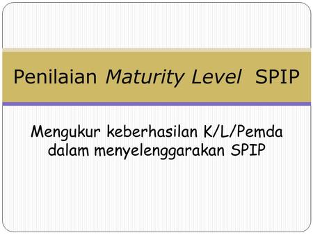 Penilaian Maturity Level SPIP