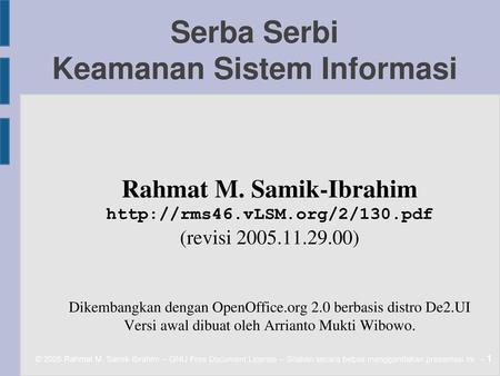 Serba Serbi Keamanan Sistem Informasi