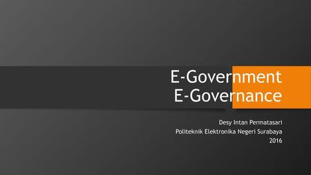 E-Government E-Governance
