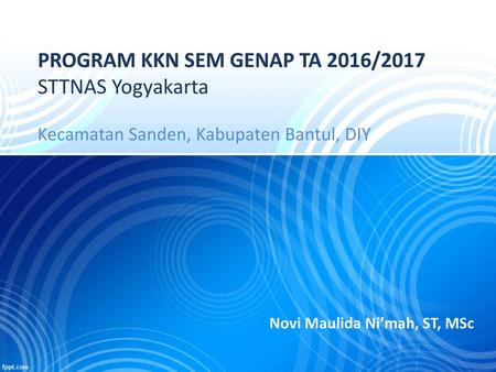 PROGRAM KKN SEM GENAP TA 2016/2017 STTNAS Yogyakarta