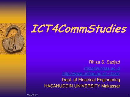 ICT4CommStudies Rhiza S. Sadjad