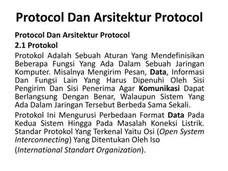 Protocol Dan Arsitektur Protocol