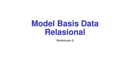 Model Basis Data Relasional