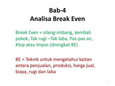Bab-4 Analisa Break Even