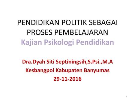 Dra.Dyah Siti Septiningsih,S.Psi.,M.A Kesbangpol Kabupaten Banyumas