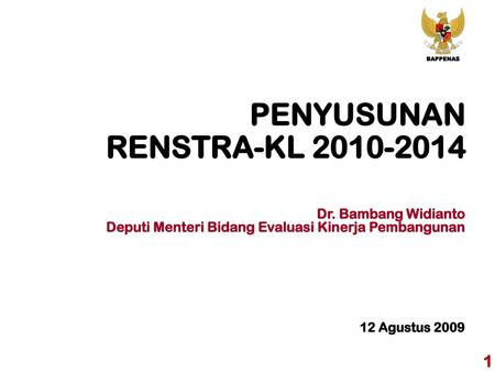 PENYUSUNAN RENSTRA-KL Dr. Bambang Widianto