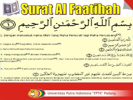 Surat Al Faatihah.