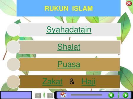 RUKUN ISLAM Syahadatain Shalat Puasa Zakat & Haji.