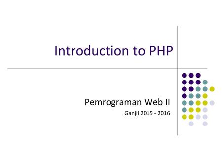 Pemrograman Web II Ganjil