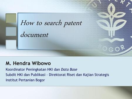 How to search patent document