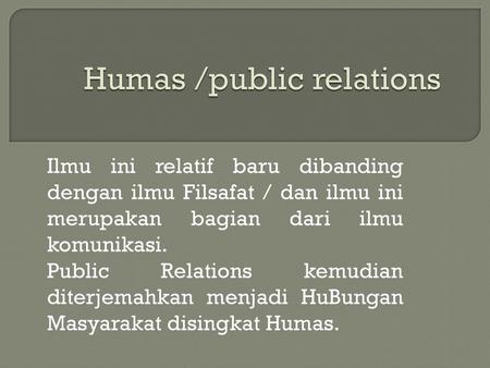 Humas /public relations