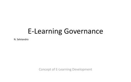 E-Learning Governance