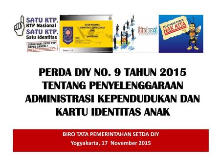 BIRO TATA PEMERINTAHAN SETDA DIY Yogyakarta, 17 November 2015