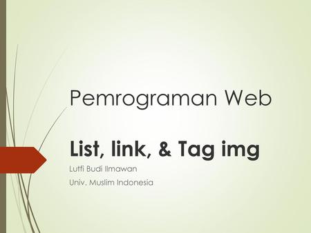 Pemrograman Web List, link, & Tag img