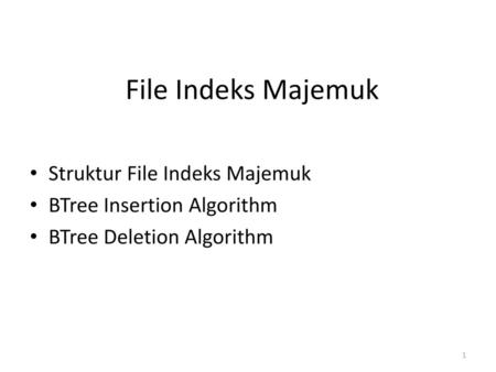 File Indeks Majemuk Struktur File Indeks Majemuk