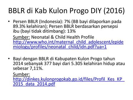BBLR di Kab Kulon Progo DIY (2016)
