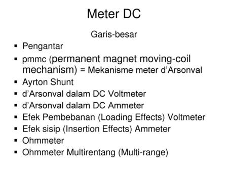 Meter DC Garis-besar Pengantar