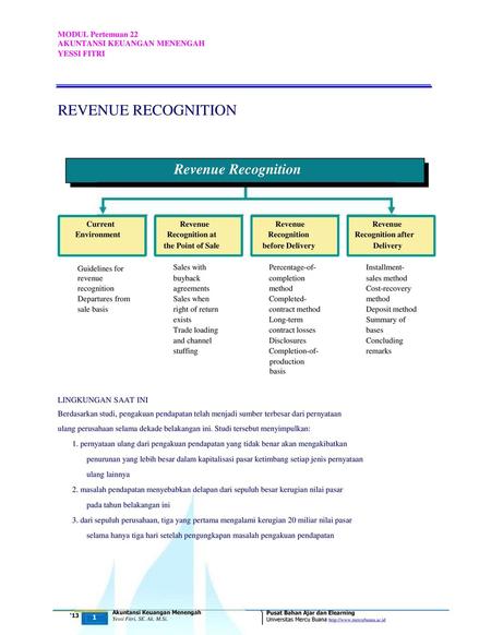 REVENUE RECOGNITION Revenue Recognition Current Revenue Revenue