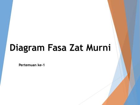 Diagram Fasa Zat Murni Pertemuan ke-1.