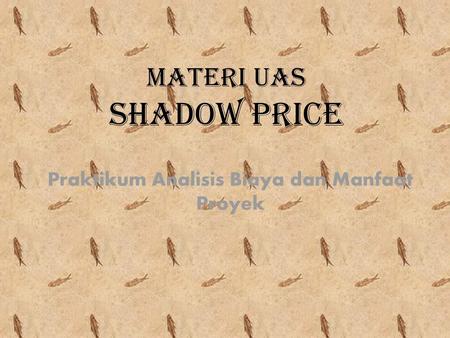 Materi UAS SHADOW PRICE