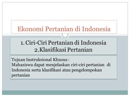 Ekonomi Pertanian di Indonesia