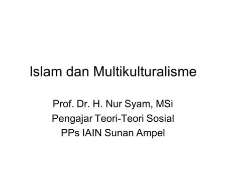 Islam dan Multikulturalisme
