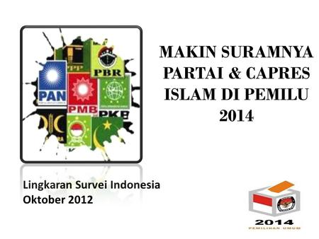 Lingkaran Survei Indonesia Oktober 2012 1 MAKIN SURAMNYA PARTAI & CAPRES ISLAM DI PEMILU 2014.