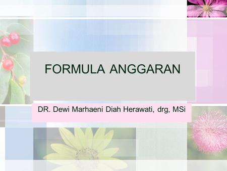 DR. Dewi Marhaeni Diah Herawati, drg, MSi