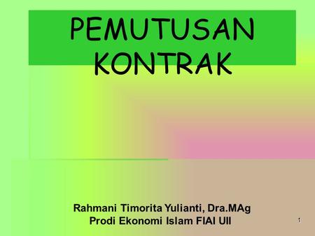 Rahmani Timorita Yulianti, Dra.MAg Prodi Ekonomi Islam FIAI UII