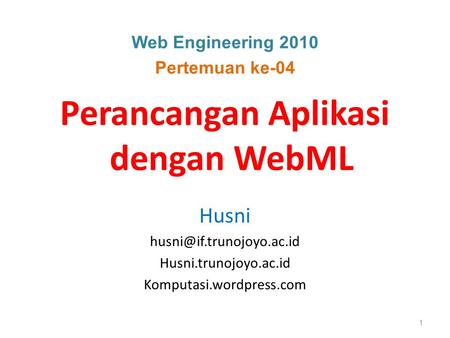 Perancangan Aplikasi dengan WebML