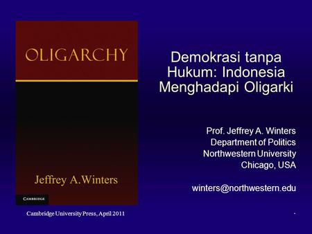 Demokrasi tanpa Hukum: Indonesia Menghadapi Oligarki