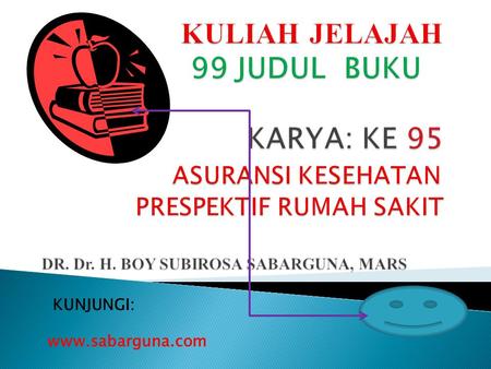 KUNJUNGI: www.sabarguna.com KULIAH JELAJAH 99 JUDUL BUKU  KARYA: KE 95.