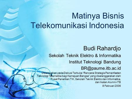 Matinya Bisnis Telekomunikasi Indonesia