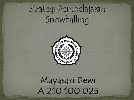 Strategi Pembelajaran Snowballing