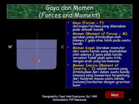 Gaya dan Momen (Forces and Moment)
