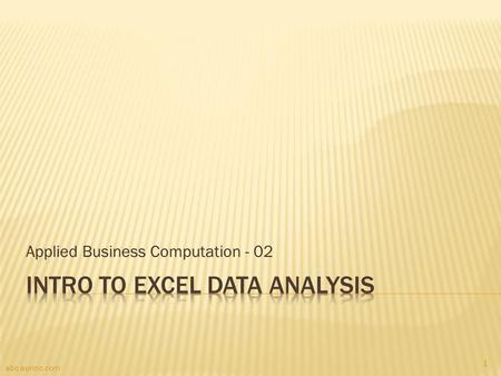 Intro to Excel Data Analysis
