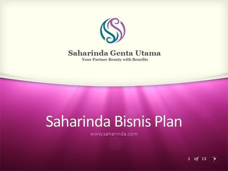 Saharinda Bisnis Plan www.saharinda.com.