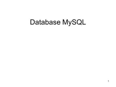 Database MySQL.