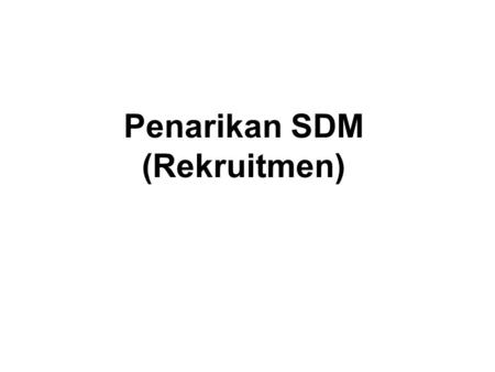 Penarikan SDM (Rekruitmen)