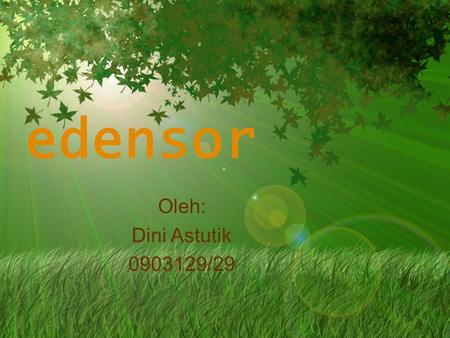 Edensor Oleh: Dini Astutik 0903129/29.