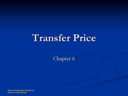 Transfer Price Chapter 6