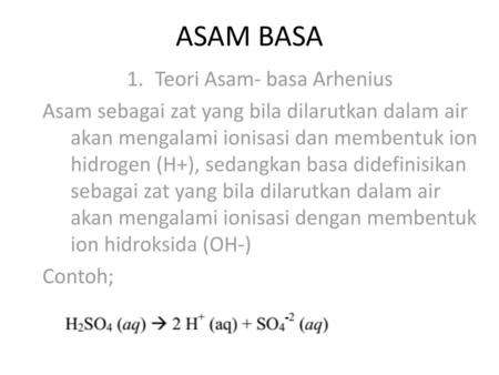 Teori Asam- basa Arhenius