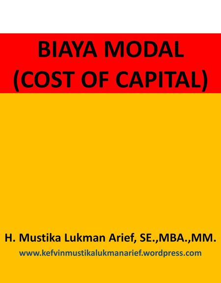 BIAYA MODAL (COST OF CAPITAL)