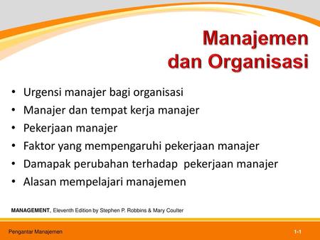 Manajemen dan Organisasi
