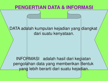 PENGERTIAN DATA & INFORMASI