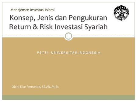 Konsep, Jenis dan Pengukuran Return & Risk Investasi Syariah