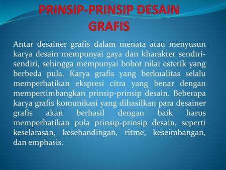 PRINSIP-PRINSIP DESAIN GRAFIS